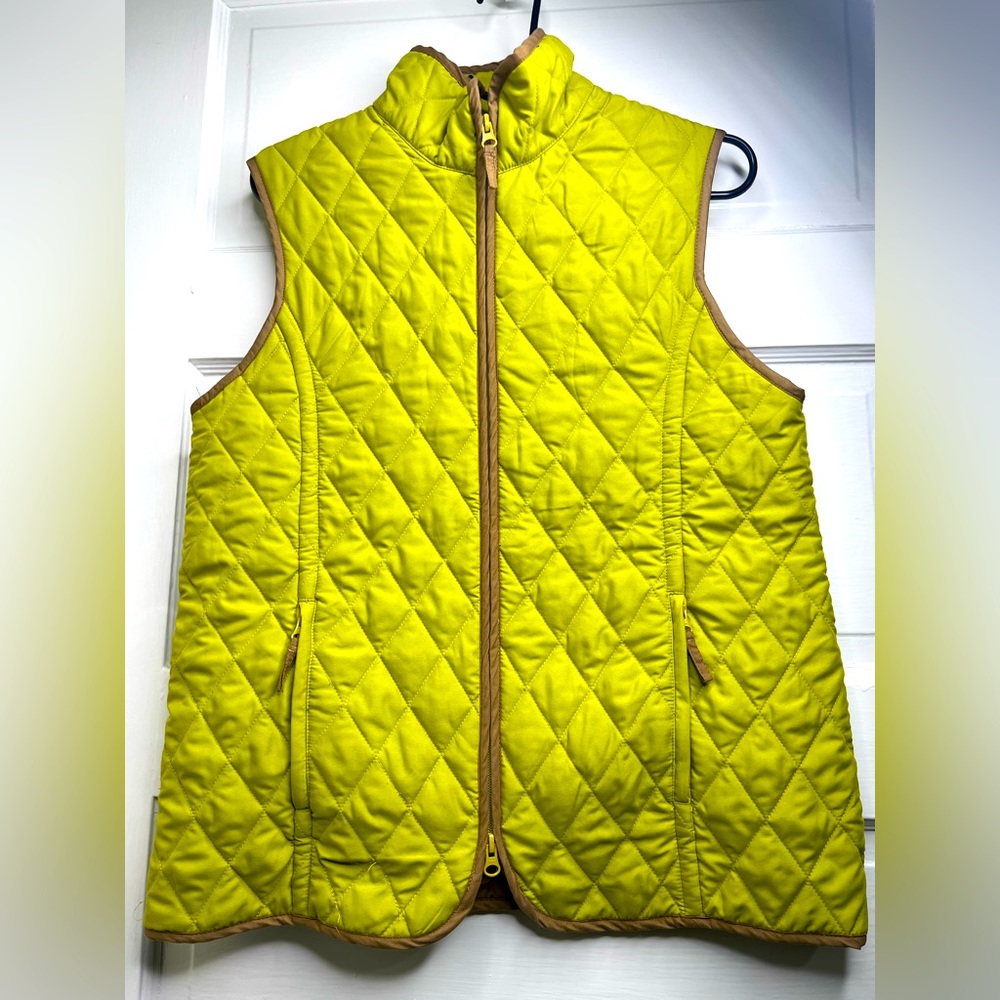 John Partridge Quilted Gilet Vest Sporting S Lime Avocado Tan
